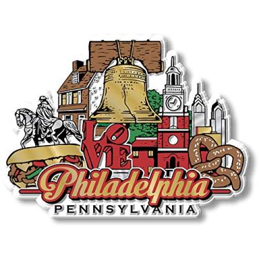 Imagem de Ímã Philadelphia City da Classic Magnets, lembranças colecionáveis feitas nos EUA, 9,9 cm x 7,4 cm