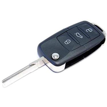 Imagem de HQRP Capa de controle remoto com chave dobrável FOB com 4 botões compatíveis com Volkswagen VW Jetta 2000 2001 2002 00 01 02