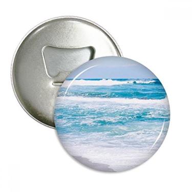 Imagem de Ocean Water Beach Science Nature Picture Abridor de garrafas ímã de geladeira emblema multifuncional