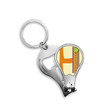 Imagem de H alfabeto laranja fruta bonito padrão cortador de unhas abridor chaveiro tesoura