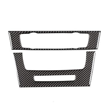 Imagem de TOTMOX Compatível com BMW Série 3 E90 E92 E93 2005-2012, Tampa do painel de navegação central de fibra de carbono Guarnição da tela Arranhões Decoração de proteção Acessórios interiores