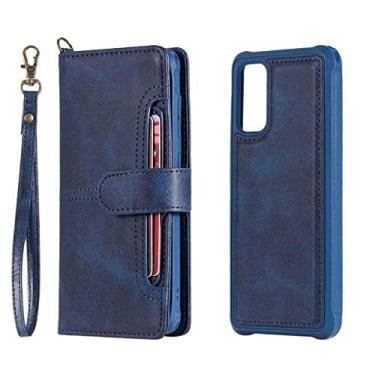 Imagem de Capa carteira flip para Samsung Note 20 Ultra, capa de telefone magnética destacável para Samsung Galaxy S21 Plus S20 Ultra S10 S22 Navy para Samsung S20 Plus