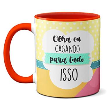 Imagem de Caneca Fofa Lhama Alongando Olha Eu Cagando Pra Tudo Isso (Vermelha)