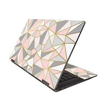 Imagem de Película MightySkins para HP Chromebook x360 14" (2020) - Polígono de ouro rosa | Capa protetora de decalque de vinil durável, exclusiva | Fácil de aplicar, remover e mudar estilos | Feito nos EUA