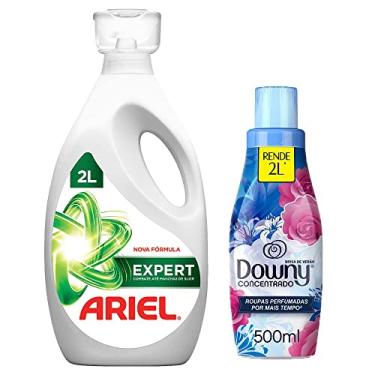 Imagem de Kit Sabão Líquido Ariel Expert 2l + Amaciante Downy Concentrado Brisa de Verão 500ml
