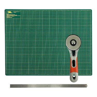 Imagem de Kit Base de Corte Grande A1 90x60 Para Patchwork Scrapbook Régua Metal 60cm Cortador Disco de 60mm