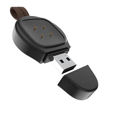 Imagem de SZAMBIT Carregador de relógio USB para Smartwatch Magnético USB Carregador sem fio Carregador portátil sem fio para viagem (fitbit versa 3/sense-Preto)