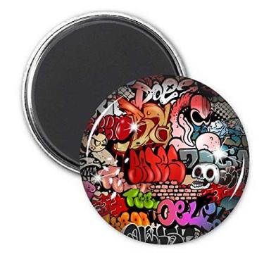 Imagem de Graffiti Street – Adesivo de parede com caveiras coloridas para geladeira