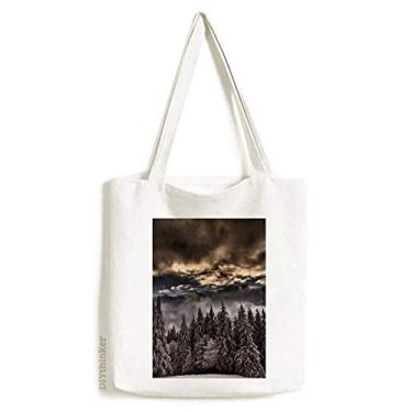 Imagem de Céu de pinheiro branco céu escuro Art Deco presente bolsa de compras bolsa casual bolsa de mão