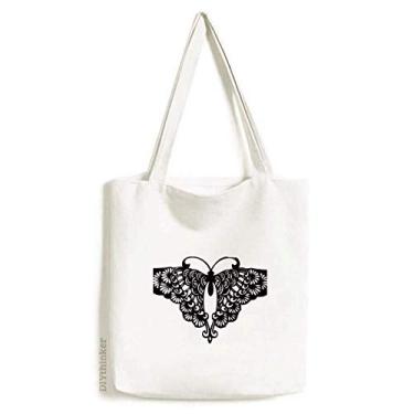 Imagem de Bolsa de lona com contorno de asas de babados bolsa de compras casual bolsa de compras
