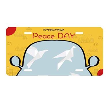 Imagem de DIYthinker Origami Pombo abstrato geométrico placa placa de carro decoração Dia da Paz