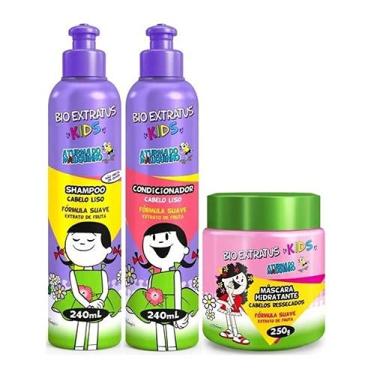 Imagem de Kids Cabelo Liso Shampoo + Cond + Máscara Bio Extratus