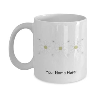 Imagem de Daisies personalizadas - Caneca de café para margaridas - ideia de amantes de vetores, crianças, meninos e meninas - Caneca de café de 325 ml