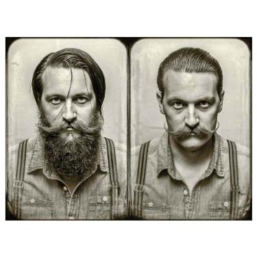 Imagem de Placa Decorativa Para Barbearias Hair Style Barba Versus Bigode