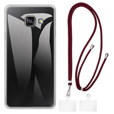 Imagem de Shantime Capa para Samsung Galaxy A3 2016 + cordões universais para celular, pescoço/alça macia de silicone TPU capa protetora para Samsung Galaxy A3 2016 (4,7 polegadas)