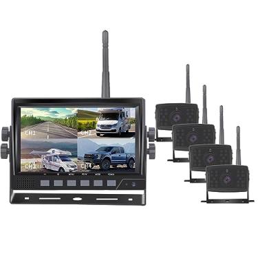 Imagem de Kit de sistema de câmera de backup digital sem fio 1080P, tela AHD IPS de 7 polegadas, câmera de visão noturna à prova d'água IP69K, gravação de vídeo para campistas de iate RV de caminhão (Color : 4
