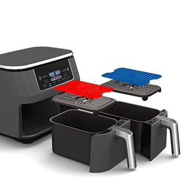 Imagem de Forros de Fritadeira de Ar Reutilizáveis ​​esteira de Fritadeira de Ar Máquina de Lavar Louça Segura Silicone Alta Resistência Ao Calor Casa (4 conjuntos (4 cores)