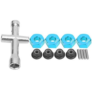 Imagem de Adaptador de alumínio para cubo da roda de 12 mm, adaptador de 12 mm e 6 mm de espessura ecologicamente correto para o trabalho para carros 1/10 RC(azul)