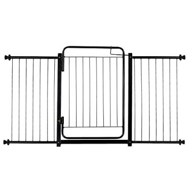 Imagem de Grade de Proteção 144/149 cm Bebês Pets Animais Segurança Crianças Reforçada Vãos Porta Corredor (Preta)