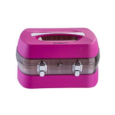 Imagem de Maleta Manicure Dompel organizadora 34 Esmaltes e Acetona rosa