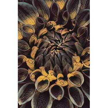 Imagem de THE DAHLIA 002 Notebook - The Dark Botanical Series: 6x9” blank, 120 page unruled notebook for writing, sketching or doodling