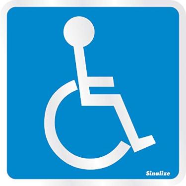 Imagem de Placa em Alumínio 15X15 Cm - Deficiente Físico, SINALIZE, 120AM, Prata