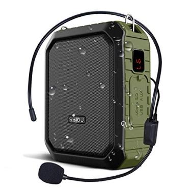 Imagem de Amplificador de voz para professores, alto-falante portátil com microfone com fio, sistema de PA pessoal e megafone, 18W, 4400mAh, recurso Bluetooth, gravação, impermeável, para ensino, guia turístico