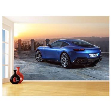 Imagem de Papel De Parede 3D Carro Ferrari Azul Escuro 3,5M Car141