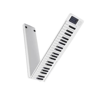 Imagem de teclado eletrônico para iniciantes Piano Portátil Dobrável Com 88 Teclas, Piano Digital Multifuncional, Teclado Eletrônico, Piano Para Instrumento De Estudante (Size : White)