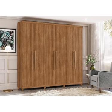 Imagem de Roupeiro 6 Portas e 3 Gavetas Porto Bello Mel - Rud Rack