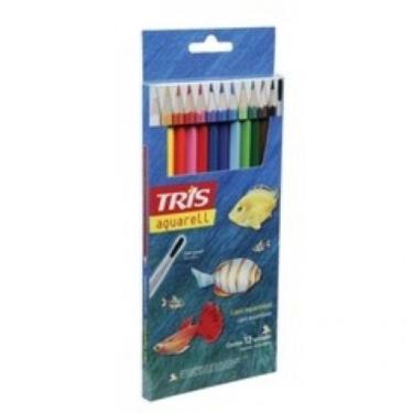 Imagem de Lápis de Cor 12 Cores Aquarelável + Pincel 635088 Tris Summit
