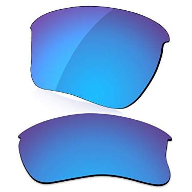 Imagem de LenzReborn Lente polarizada de substituição para óculos de sol Oakley Flak Jacket XLJ - azul gelo - espelhado polarizado