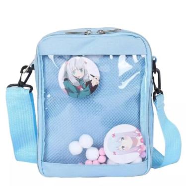 Imagem de Noy Lacha Bolsa Ita Bag Bolsa transversal para celular Kawaii, alfinetes de anime, bolsas transparentes para meninas e meninos, Azul, Small