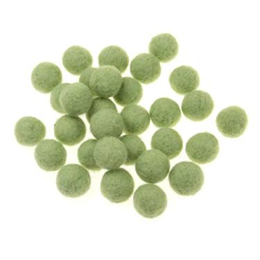Imagem de Zasy Bolas de feltro de lã preenchidas com espuma de 20 mm, guirlanda para decoração de casa (verde macio)