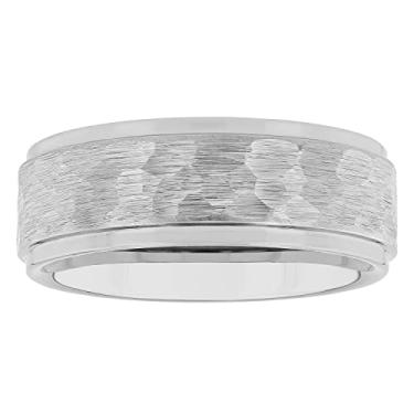 Imagem de Steel Nation Jewelry Coleção masculina de aliança contemporânea de carboneto de tântalo de 8 mm - escolha de designs e cores, Metal, Sem pedra preciosa