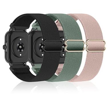 Imagem de Bolesi Pacote com 3 pulseiras de relógio de nylon elástico compatível com Amazfit Bip 5/Bip 6/Balance 2/Balance/GTR 4/3 Pro/3/2/2e/47 mm, pulseiras de substituição macias de 22 mm para Garmin Venu 3/2