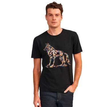 Imagem de Camiseta Acostamento Flamed Wolf Masculino-Masculino