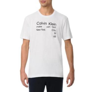 Imagem de Camiseta Calvin Klein Masculina Make Contact New York Branca-Masculino