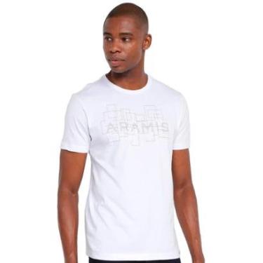 Imagem de Camiseta Aramis Masculina Regular Geometric Relief Branca-Masculino
