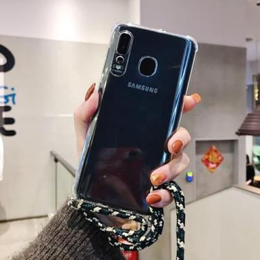 Imagem de Colhedores de cabo crossbody claros e macios com corda para Samsung Galaxy A10 A20E A50 A51 A71 A31 A41 A70 S10 20 Note 20 Capa, X5, Para A6 Plus