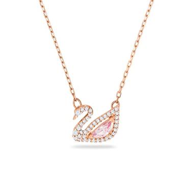 Imagem de Colar Swarovski Swan, Cisne, Rosa, Revestido em rosa dourado