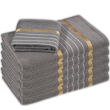 Imagem de 5 Toalhas de Banho Grande Algodão LAUNE HAUS Macia Alta Absorção (Cinza)
