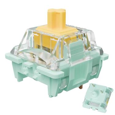 Imagem de GUYEKS Gateron Jade Series 3.0 Amarelo Pré-Lubrificado 3 Pinos 50gf Linear para Teclado Mecânico (Amarelo Jade, 108 peças)