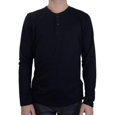 Imagem de Camiseta Masculina King&Joe ML Malha Pima Preta - CA22805-Masculino