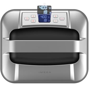 Imagem de Máquina de prensa térmica IMREN, prensa térmica portátil de 12" x 10" para camisetas, prensa térmica para sublimação, vinil, máquina de prensa térmica com almofada de prensa térmica - preta