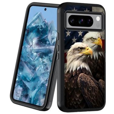 Imagem de BXIKEOPIU Capa de telefone projetada para Google Pixel 8 Pro, capa protetora resistente à prova de choque de 3 camadas à prova de poeira/queda para Google Pixel 8 Pro (6,7 polegadas, 2023) - Bandeira
