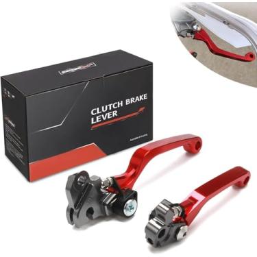Imagem de JFG RACING Alavanca de freio de embreagem dobrável para CRF230F 03-09 Dirt Bike Enduro Vermelho