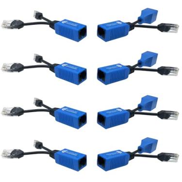 Imagem de AimHD Kit de Compartilhamento de 4 Pares de Cabo Ethernet RJ45, 2 em 1 (2 Câmeras acima de 1 Cabo) Adaptador de Transmissão de Dados para 8 Câmeras de Segurança de Rede NVR Sistema de Vigilância