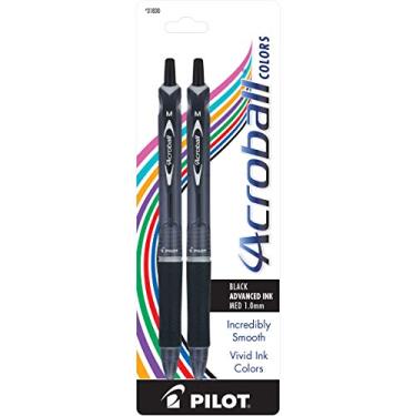 Imagem de Pilot Canetas de ponta esferográfica Acroball Colors Retractable Advanced Ink, Preto, 2-Pack