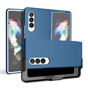 Imagem de BELTRON Capa com clipe para Galaxy Z Fold 3 5G, capa protetora resistente de ajuste fino com combo de cinto giratório e suporte embutido projetada para Samsung Galaxy Z Fold3 (SM-F926 2021) - Azul